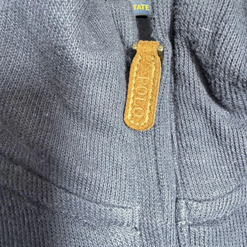 Polo Ralph Lauren Sweater Mens XL Navy Quarter Zip‎ Mock Neck Pullover Pony Logo